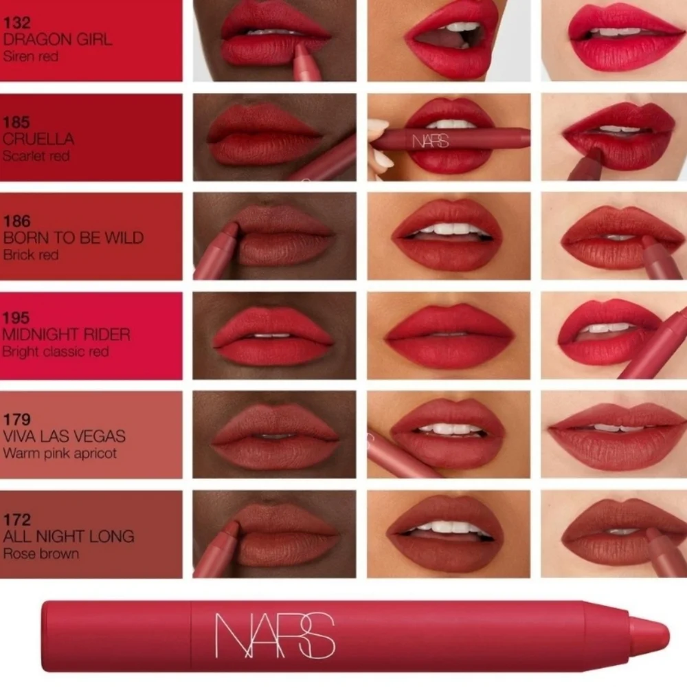Nars Powermatte High Intensity Lip Pencil: Dragon Girl (Vivid Siren Red), NIB